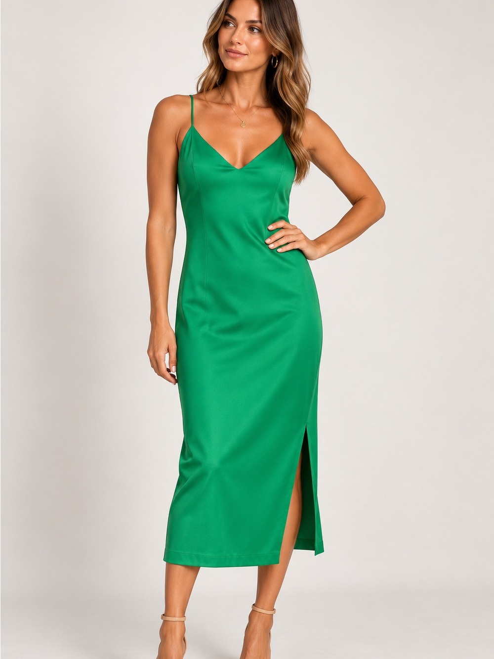 Gianni Bini Harper Slip Dress Kelly Green Size 8 NWT
